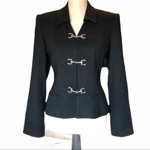 Michael Black Jacket With Silver Metal Hook